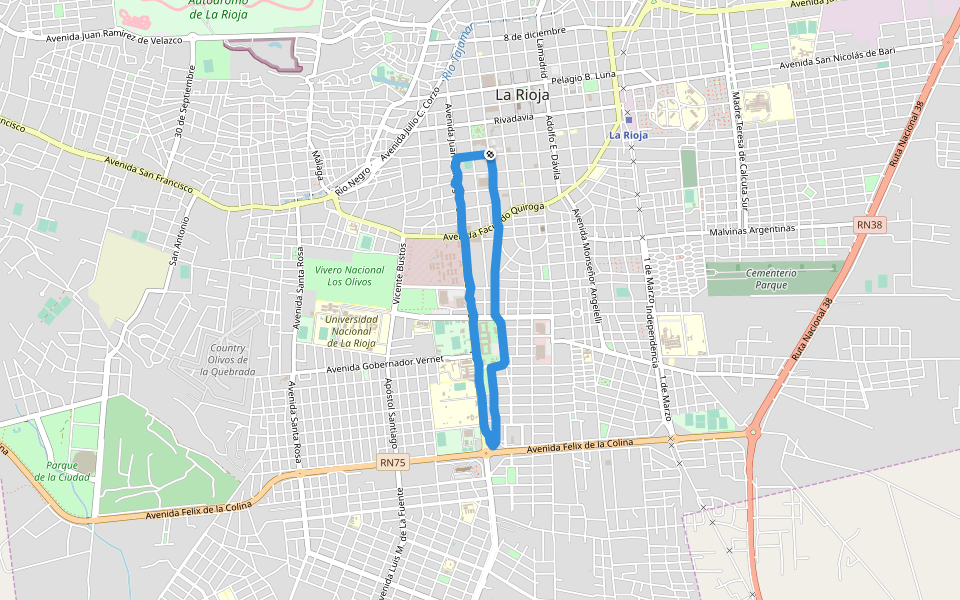 Centro Administrativo Provincial walking route map in La Rioja