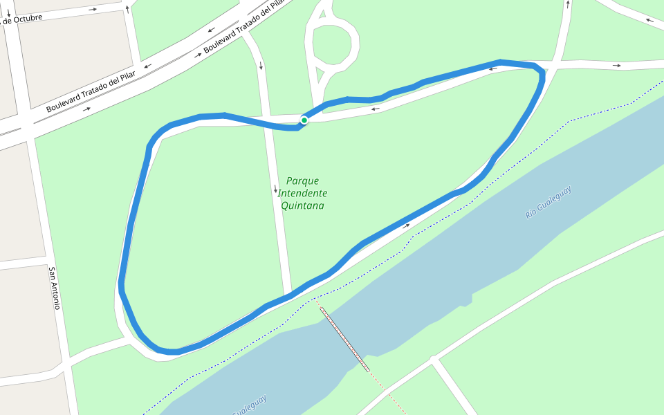Parque Intendente Quintana walking route map in Gualeguay