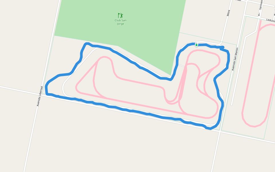 Club San Jorge (Parque 23 de Junio) walking route map in San Jorge