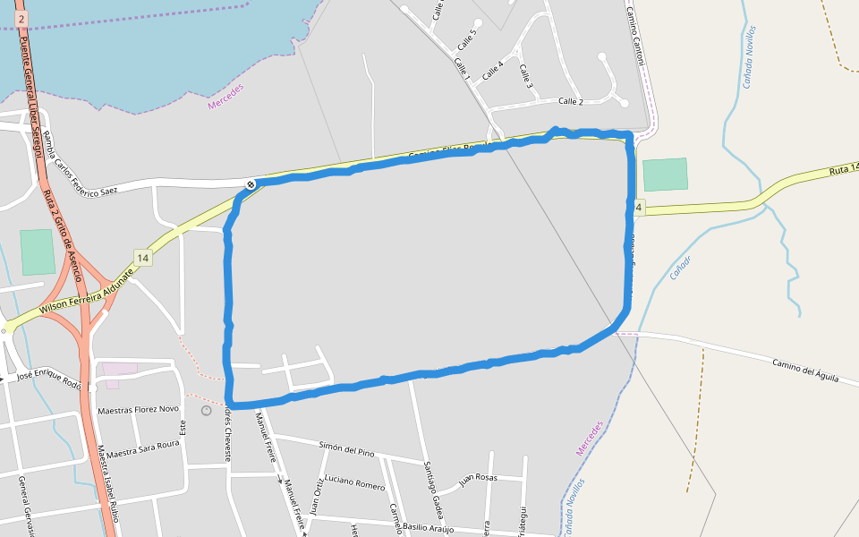 Club Unión - Parque Chick walking route map in Mercedes
