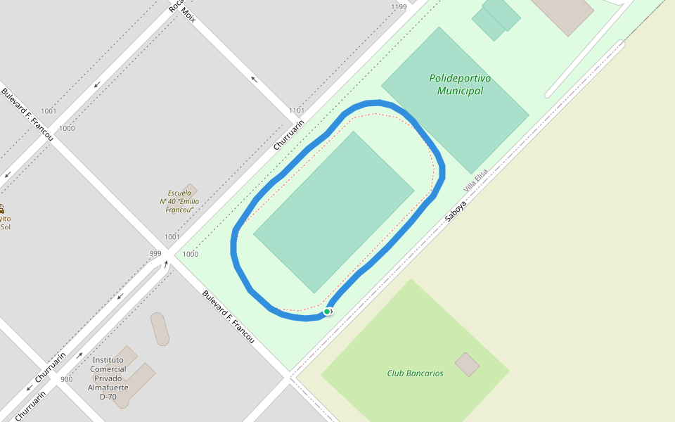 Polideportivo Municipal walking route map in Concordia