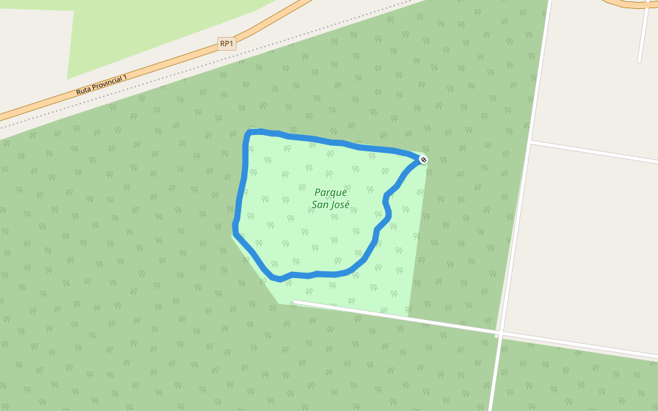 Parque San José walking route map in San José de Feliciano