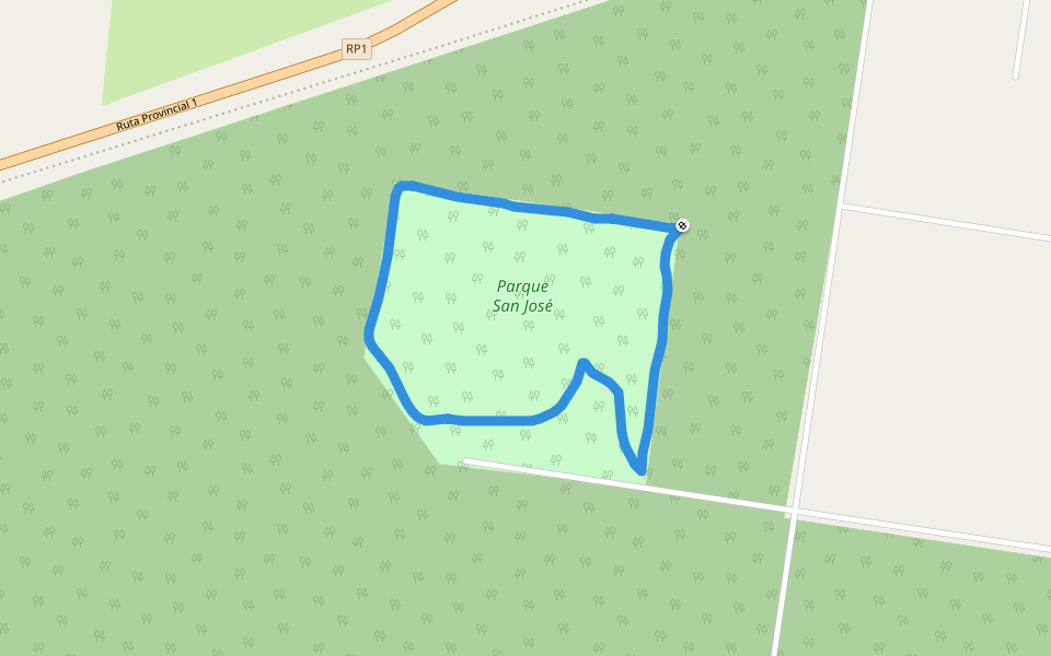 Parque San José walking route map in San José de Feliciano