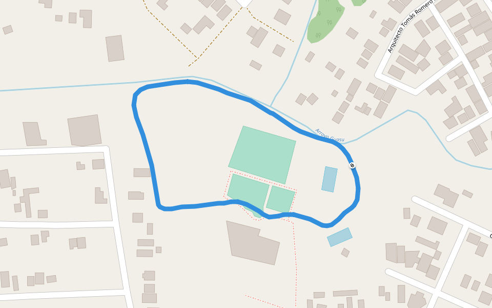 Sede Social Coop.Nemby walking route map in Areguá