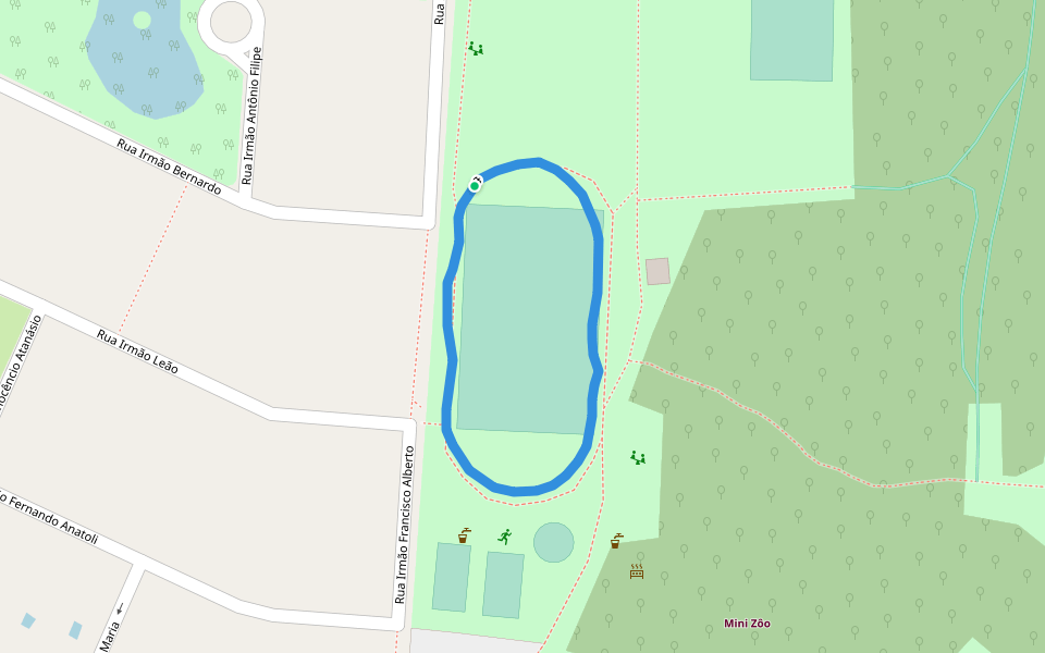 Parque Getúlio Vargas walking route map in Canoas