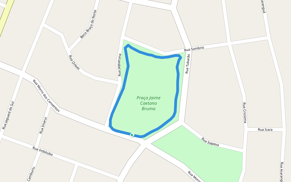 Praça Jaime Caetano Bruma walking route map in Gravataí district