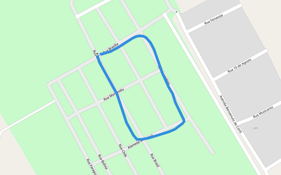 Parque de Exposições Alfredo Leandro Carlson walking route map in Santa Rosa