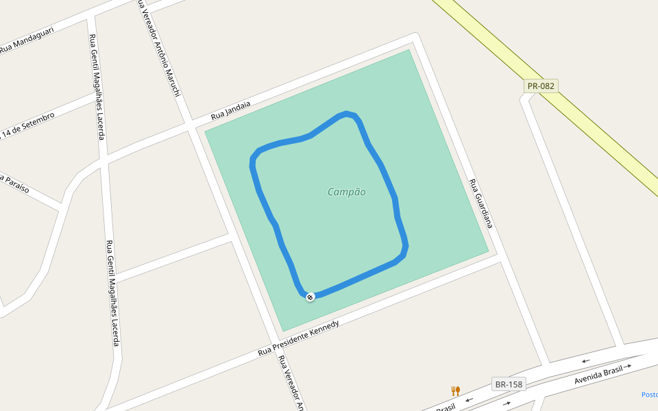 Campão walking route map in Terra Boa