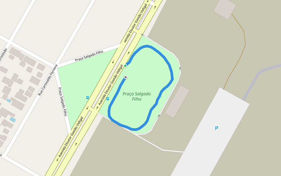 Praça Salgado Filho walking route map in Maringá