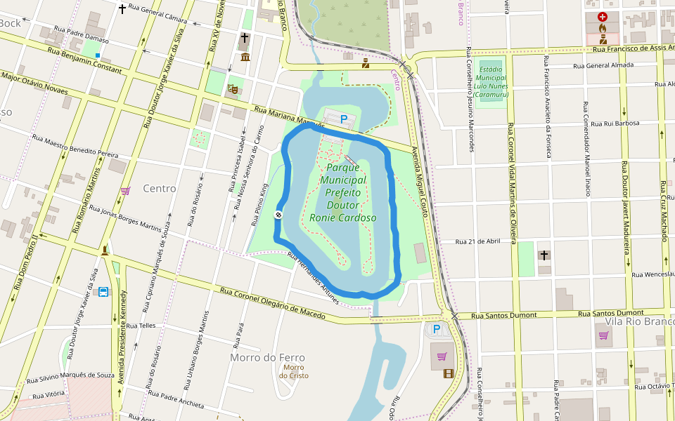 Parque Municipal Prefeito Doutor Ronie Cardoso walking route map in Castro