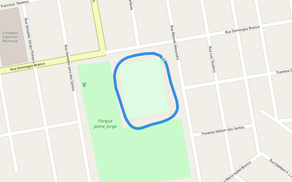 Parque Jaime Jorge walking route map in Sengés