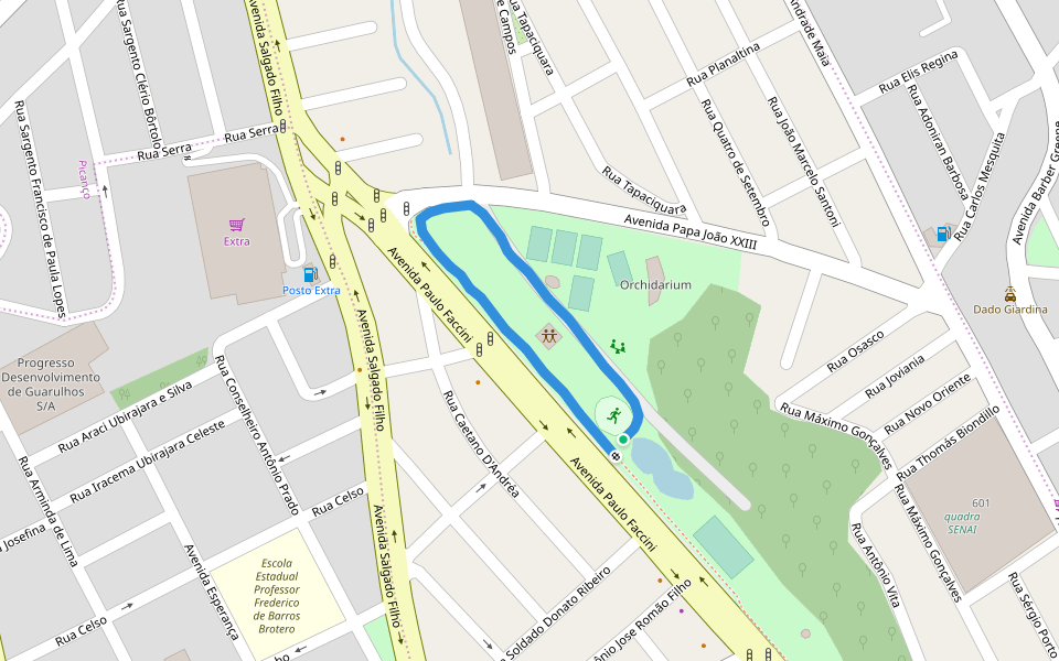 Bosque Maia walking route map in Guarulhos