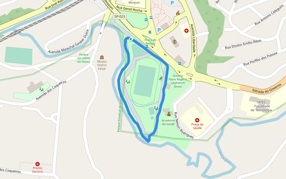 Parque Benedito Bueno de Morais walking route map in Franco da Rocha