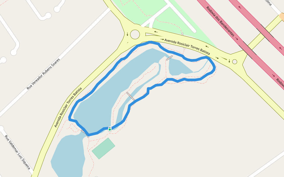 Parque Botânico Tulipas Professor Aziz Ab`Saber walking route map in Jundiaí