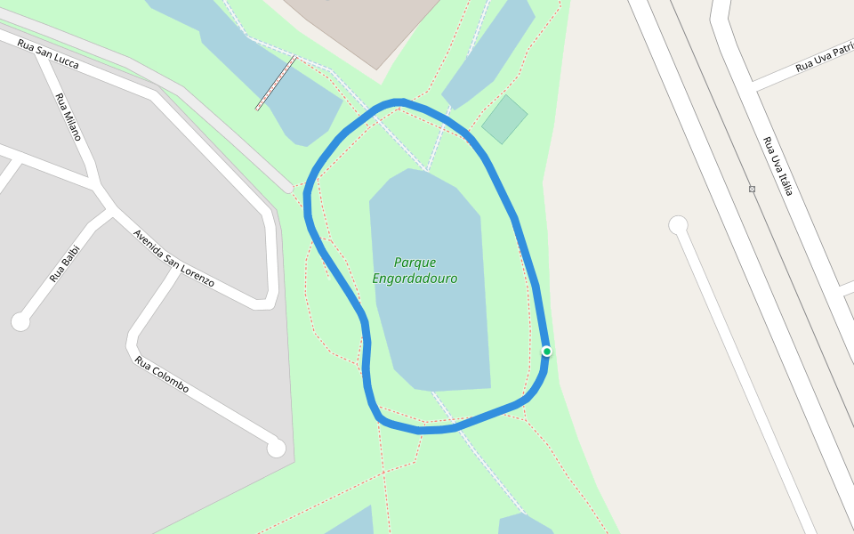 Parque Engordadouro walking route map in Jundiaí