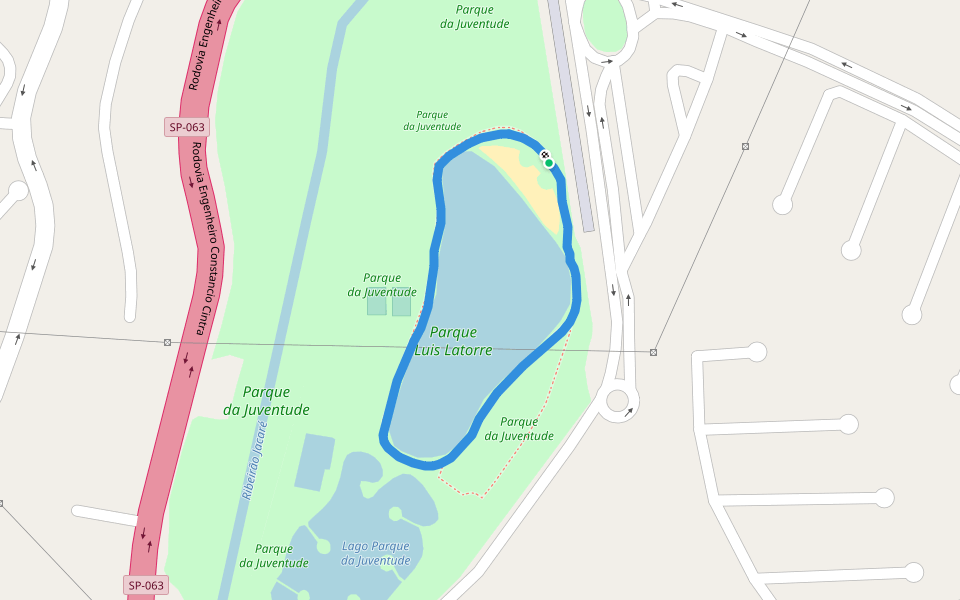 Parque Luis Latorre walking route map in Itatiba