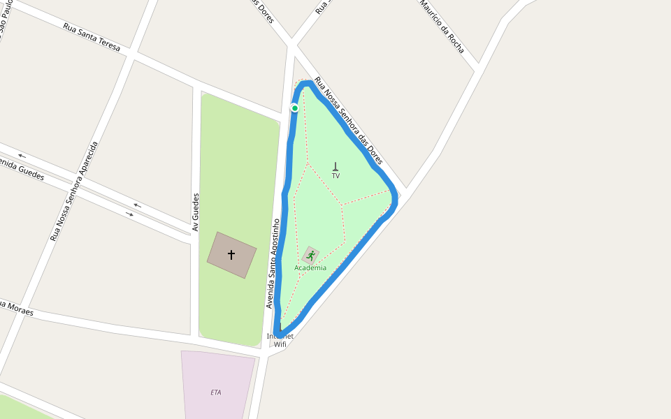 TV walking route map in Bom Jesus dos Perdões