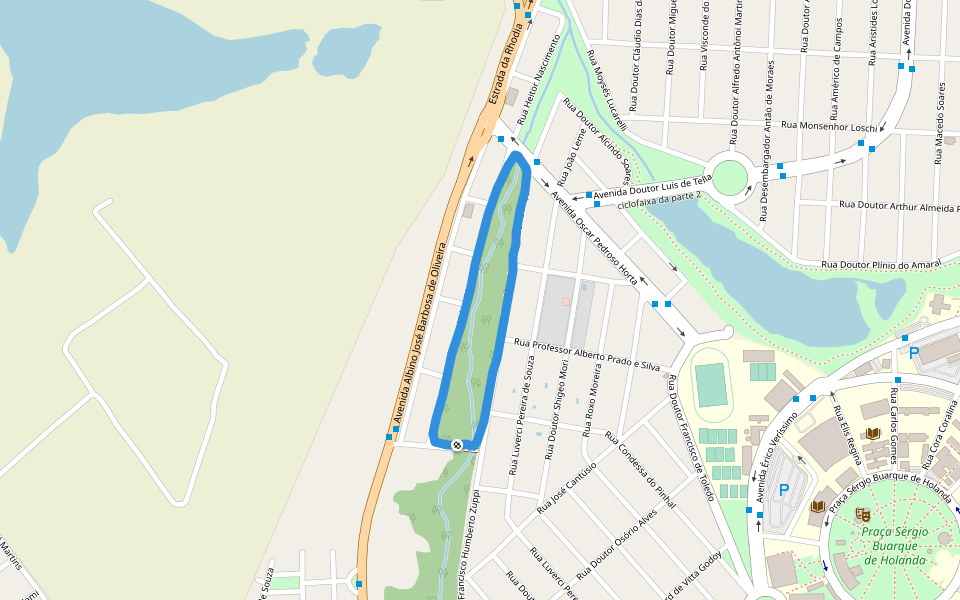 Praça Dr. Heraldo da Rocha Noaves walking route map in Campinas