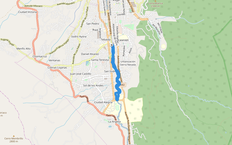 Parque Lineal La Tebaida walking route map in Alamor