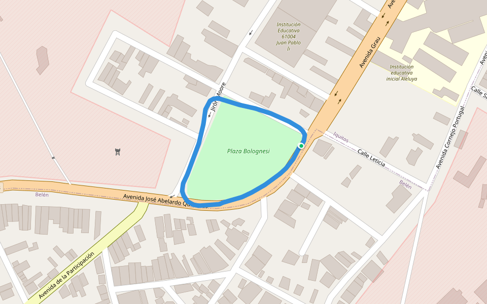 Plaza Bolognesi walking route map in Mazán