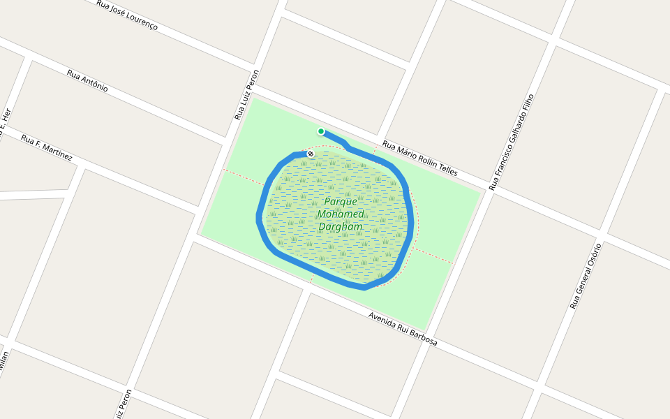 Parque Mohamed Dargham walking route map in Guararapes