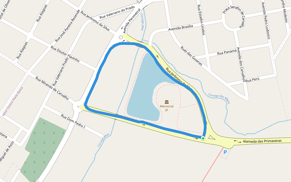 Memorial JK walking route map in Jataí