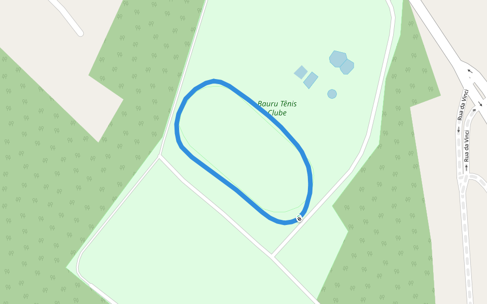 Bauru Tênis Clube walking route map in Bauru