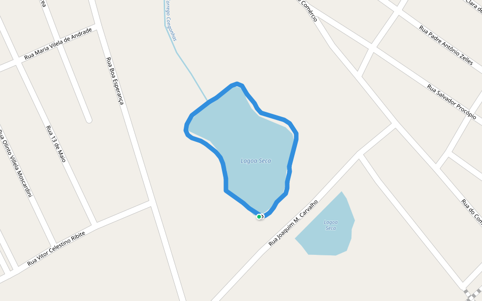 Lagoa Seca walking route map in Ilicínea