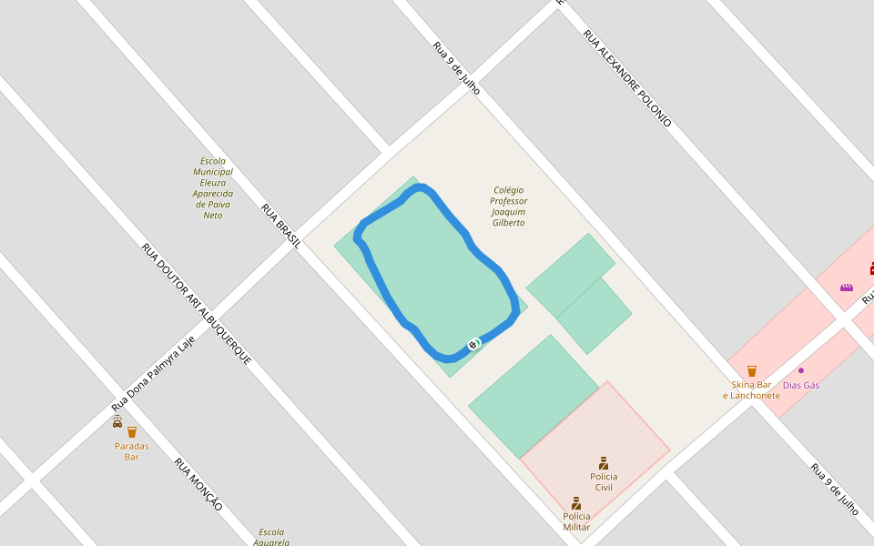 Colégio Professor Joaquim Gilberto walking route map in Luziânia