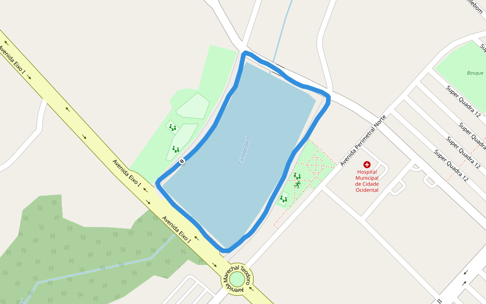 Praca Do Lago walking route map in Cidade Ocidental