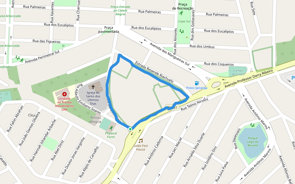 Igreja do Santo dos Últimos Dias walking route map in Resende