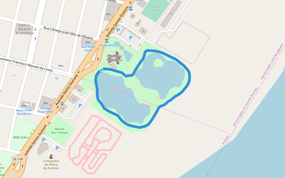 Oceanário de Aracaju walking route map in Aracaju