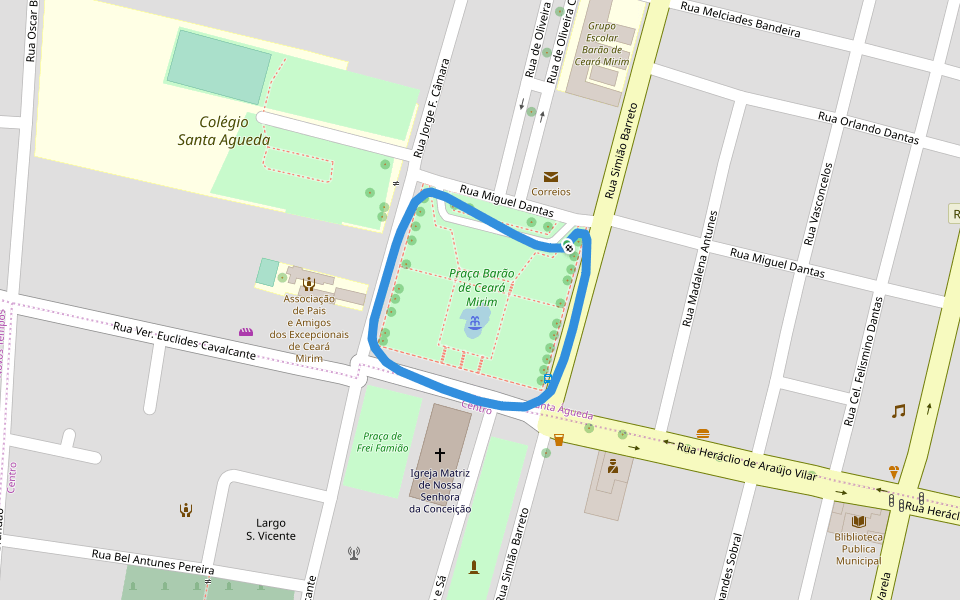 Praça Barão de Ceará Mirim walking route map in Apodi