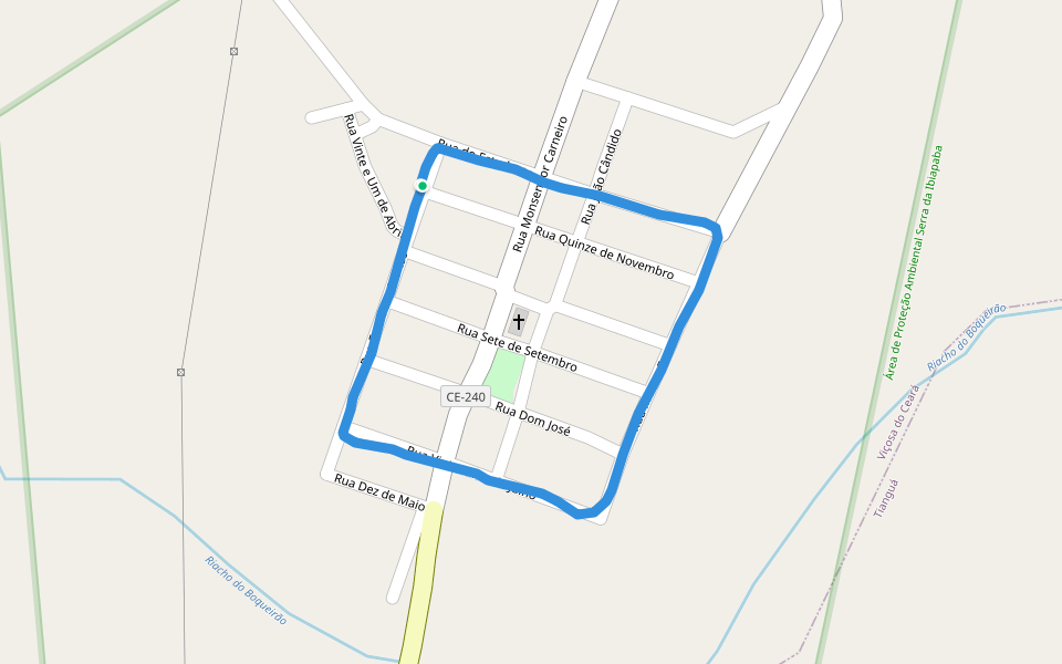 Quatiguaba walking route map in Quatiguaba