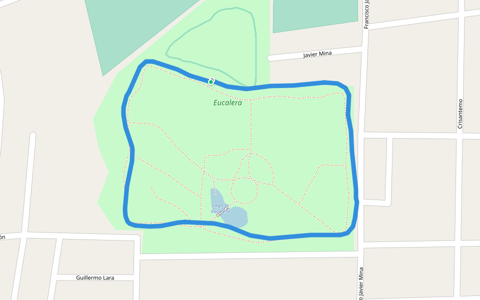 Eucalera walking route map in Ocotlán
