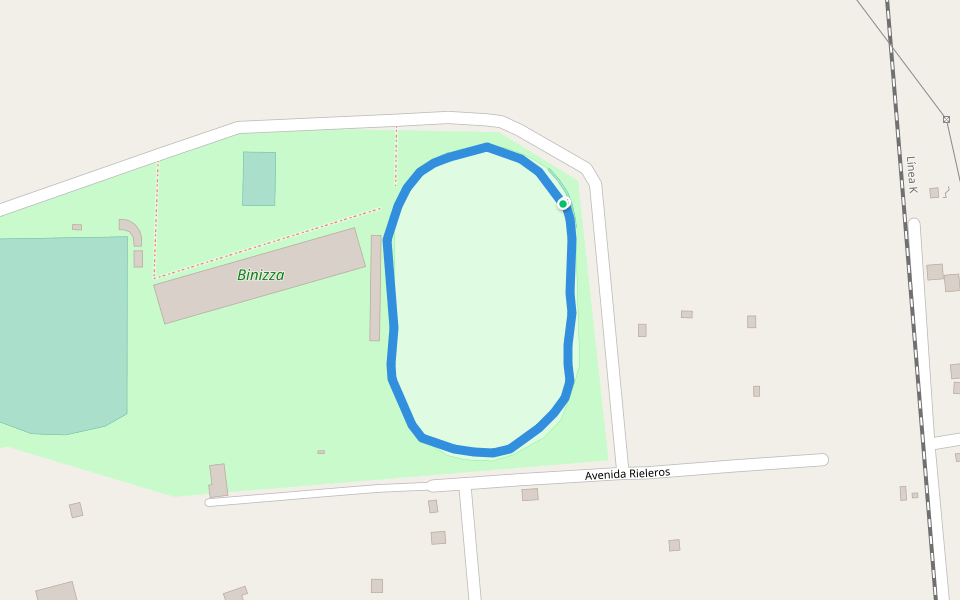 Binizza walking route map in Juchitán de Zaragoza