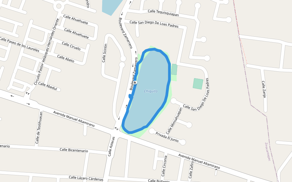 Chiquito walking route map in San Luis Mextepec