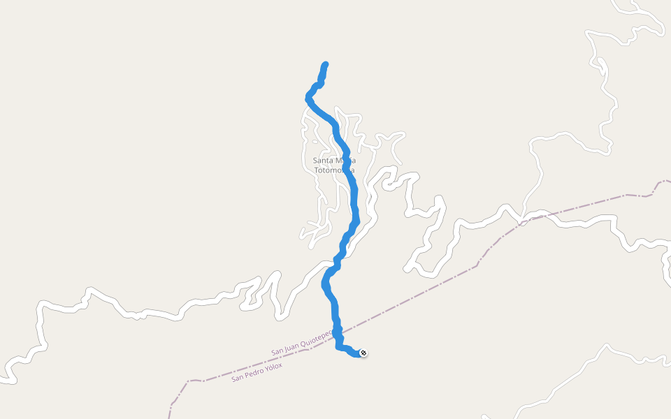 Santa María Totomoxtla walking route map in Rosario Temextitlán