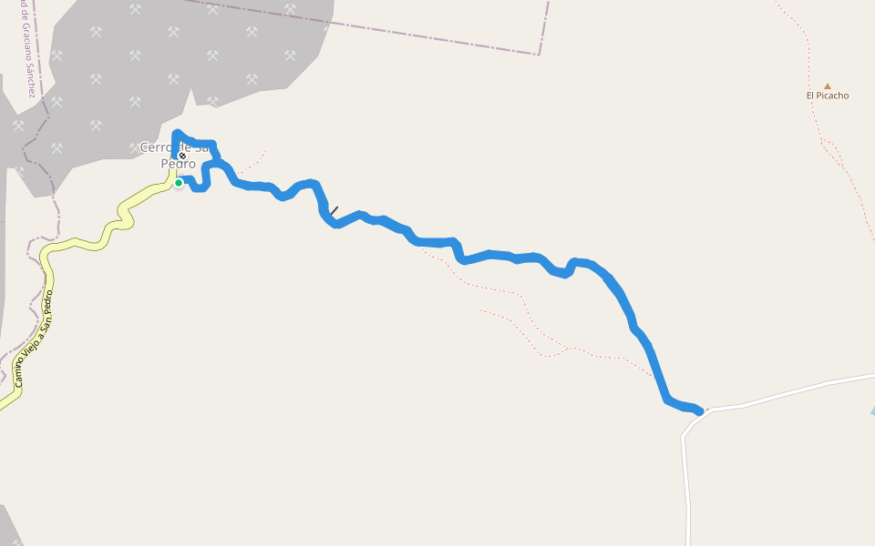 Cerro de San Pedro walking route map in Cerro de San Pedro