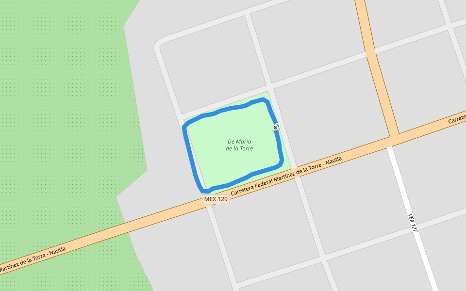 De María de la Torre walking route map in María de la Torre