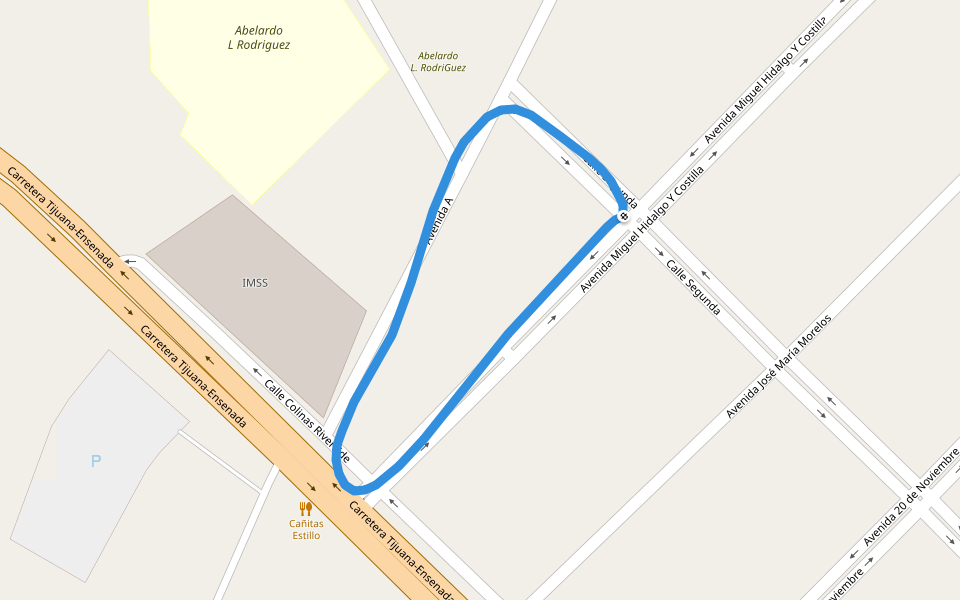 Abelardo L Rodriguez walking route map in El Sauzal