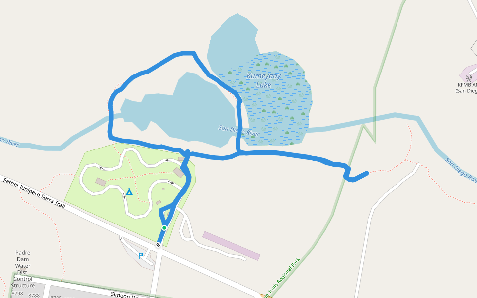 Kumeyaay Lake Trail Hiking Santee, California, USA Pacer