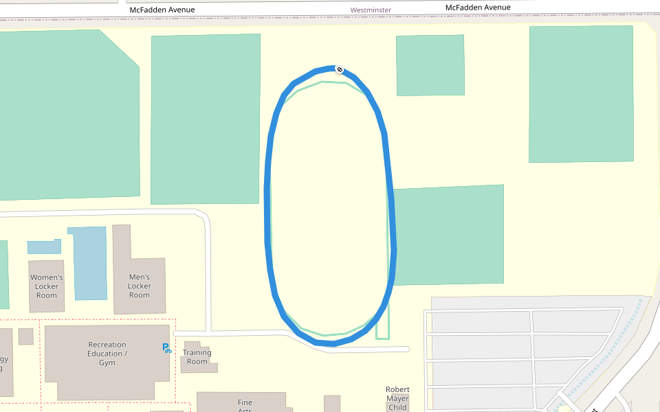 Golden West College walking route map in Westminster