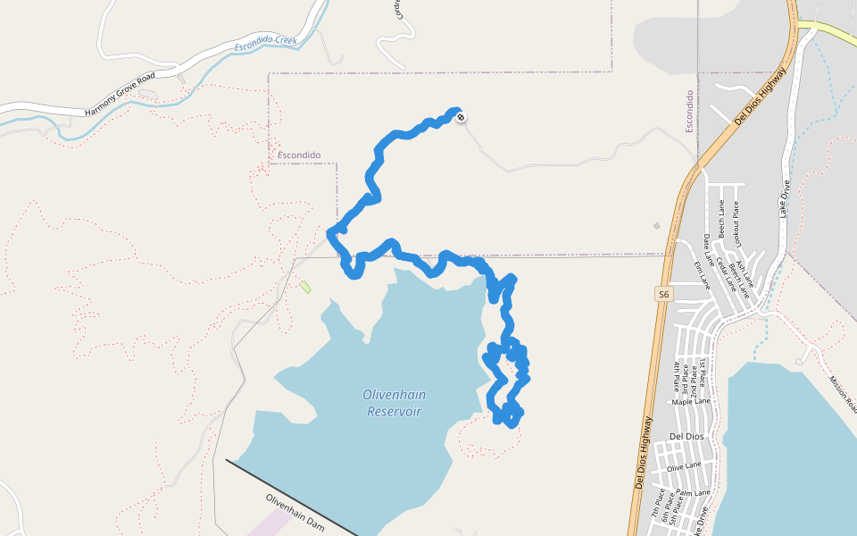 Lake Hodges Overlook Trail Olivenhain Reservoir Hiking Escondido