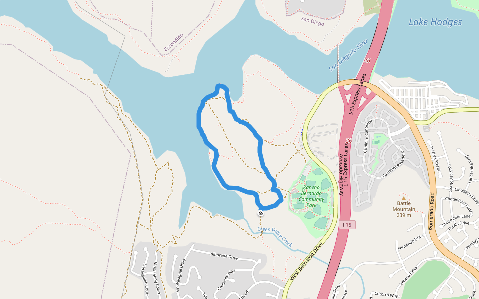 Lake Hodges Walking And Running Trail San Diego, California, USA Pacer