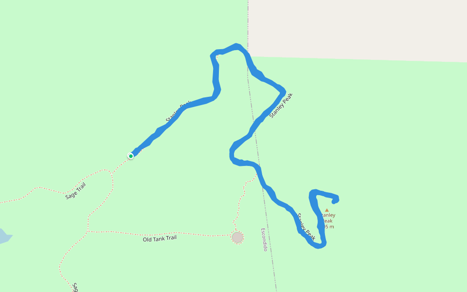 Stanley Peak walking route map in Escondido