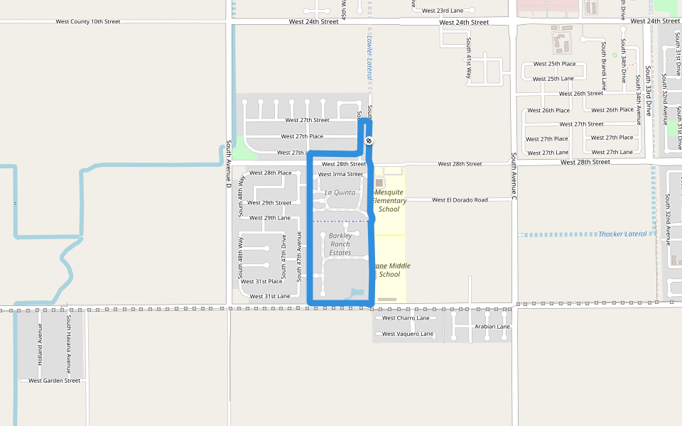 Barkley Estate Pond Walking And Running Trail Yuma, Arizona, USA Pacer