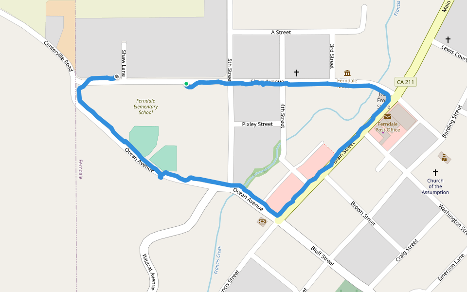 Ferndale walking route map in Ferndale