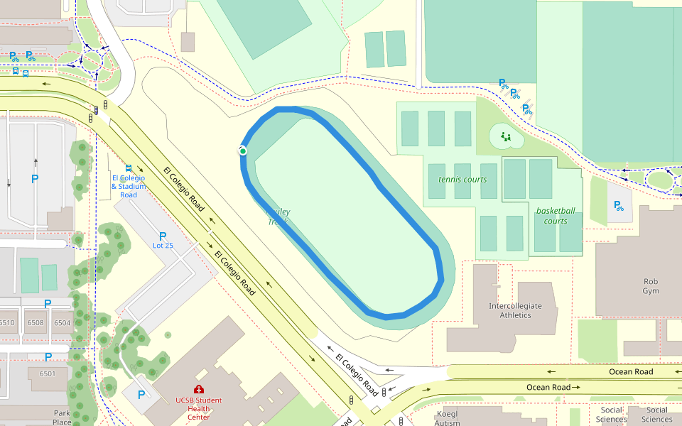 University of California, Santa Barbara walking route map in University of California-Santa Barbara