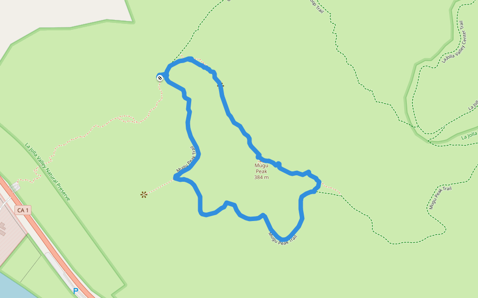 Mugu Peak - Mugu Peak Trail walking route map in Malibu